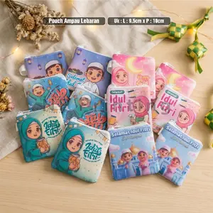 Grosir isi 72pcs Amplop/Ampau Dompet lebaran 2026 Gambar lucu Uk L 9,5cm x P 10cm Pouch Ampau Lebaran Selamat Idul Fitri
