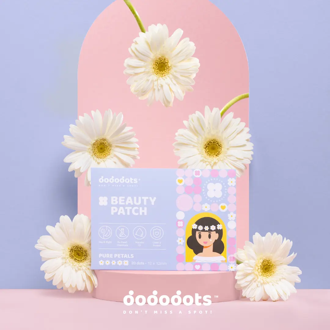Dododots Beauty Patch | Pure Petals | Cute Flower Acne Patch | Pimple Patches | Hydrocolloid Acne Stickers dodo dots