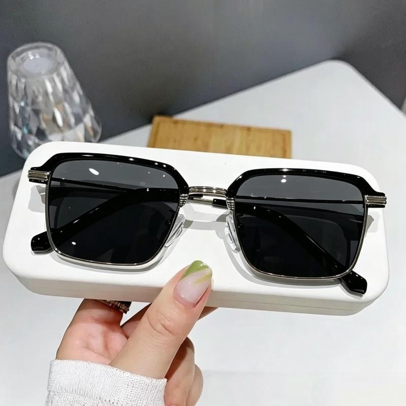 Kính râm phong cách retro cho nữ và nam, chống nắng, chống bức xạ, dáng vuông, phù hợp khi lái xe