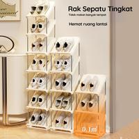 Gambar Megam Rak Sepatu Portable 2 - 8 Susun Penyimpanan Multifungsi Tempat Sepatu Shoes Organizer Home Organizer HRS108 - 2T Cream dari Megam.id Kab. Tangerang 4 Tokopedia