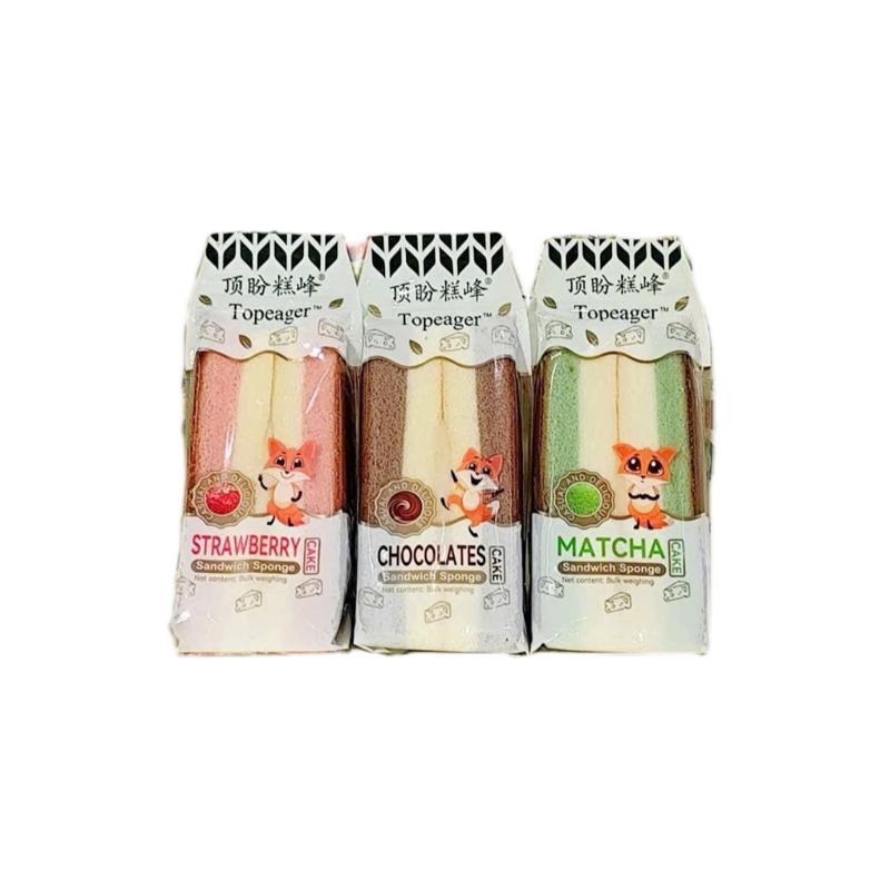 Topeager - Thùng 20 Bánh Ngọt Nhẹ Tam Giác Mix 4 Vị Sô Cô La Dâu Trà Xanh Khoai Môn Bánh 3 Lớp Mềm Mịn & Kem Ngon