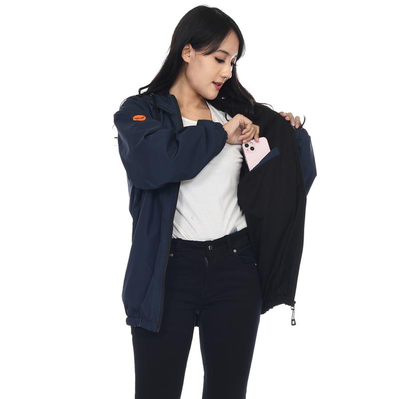 Jaket Parasut Wanita Waterproof Windbreaker Casual Outfit Outdoor Bomber Original Branded Lokal Distro Bandung Motif Logo Bordir  Cewek Keren Navy Red Flags 1