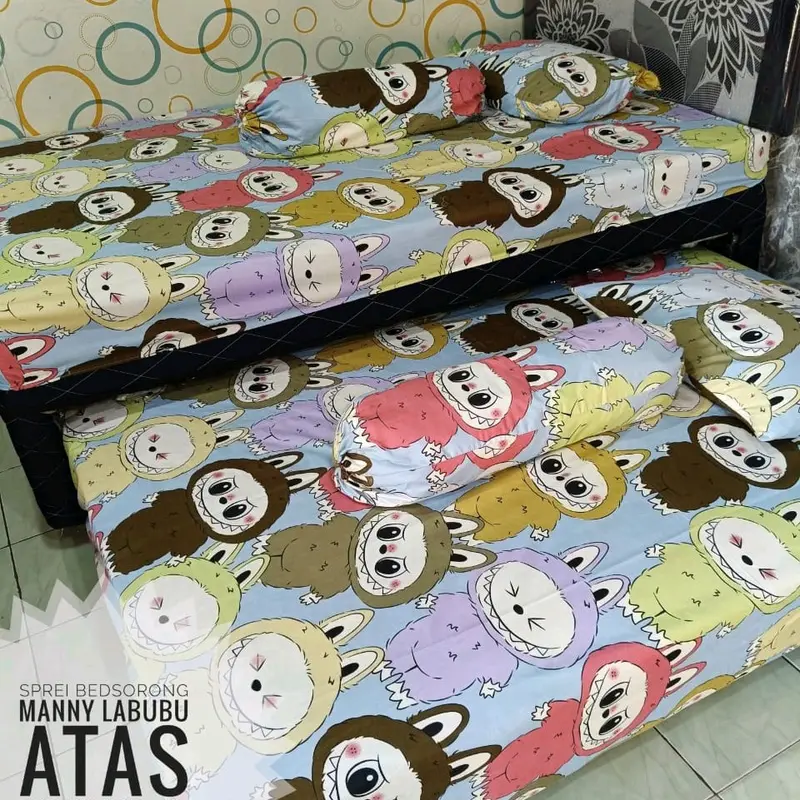 sprei bed sorong bed atas bawah ukuran 120 Katun Bunga 0