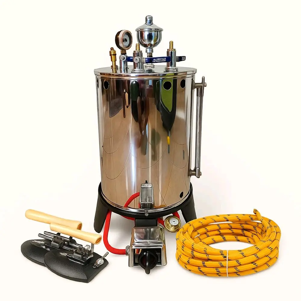 Boiler Setrika Uap Gas Laundry 25 Liter 2 Setrika Full Set Kompor Besar Nyala Api Biru Selang 5 & 10 Meter Gratis Packing Kayu