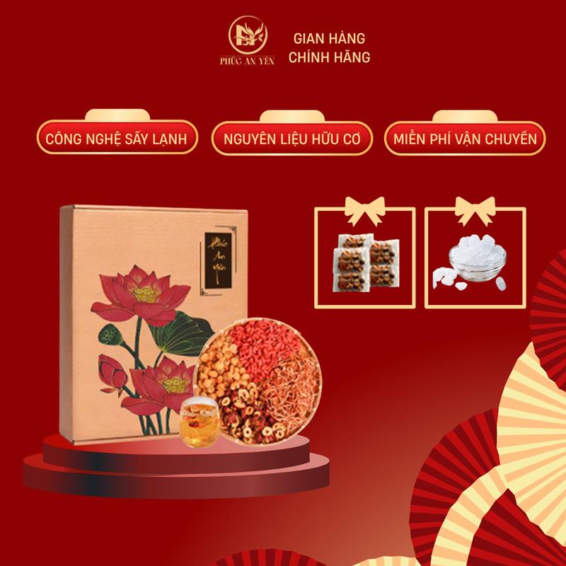 [TẶNG 5 GÓI KÈM ĐƯỜNG] Mua Hộp 30 gói Trà Đông Trùng Tứ vị Tặng kèm 5 gói, Tặng Đường Phèn, Nguyên Liệu Hữu Cơ Sấy Lạnh Táo Đỏ, Kỷ Tử, Nấm Đông Trùng, Long Nhãn ... Tea Nước Trà Chè