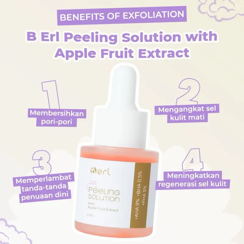 B Erl Peeling Solution with Apple Fruit Extract Exfoliasi Kusam Exfoliating Wajah Mencerahkan Kotoran Komedo 1
