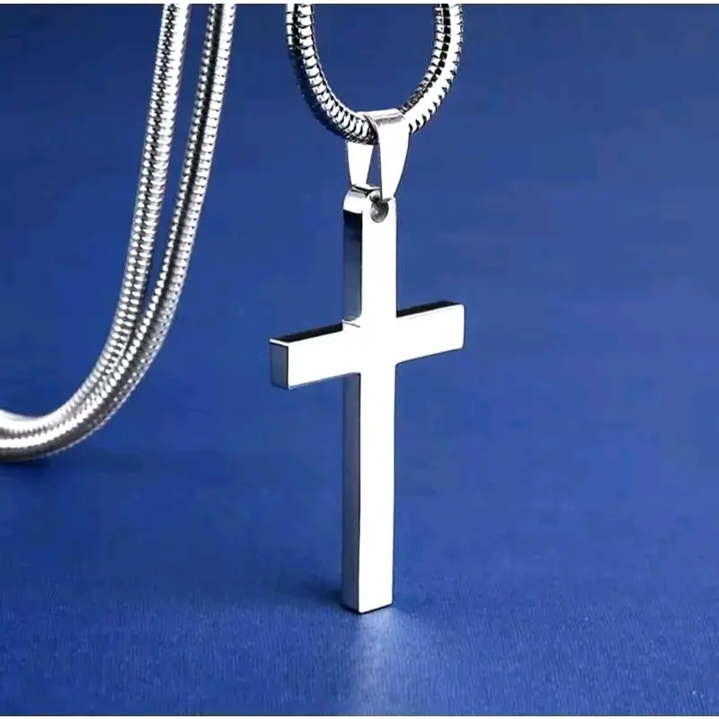 Kalung Titanium Pria Wanita Liontin Salib Anti Karat Anti Luntur Selamanya Model ITALI MILANO Panjang 45cm & 60cm Diameter 1,5mm untuk Cewek dan Cowok