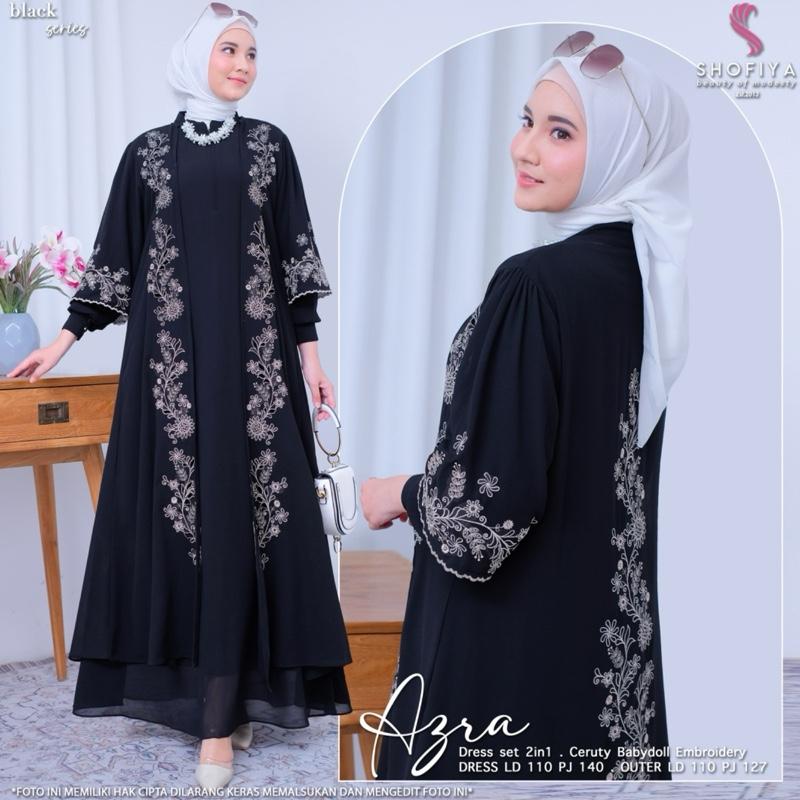 Azra dress set 2 in 1 original by Shofiya LD 110 bahan premium best seller 1
