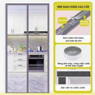 Rèm cửa nam châm tự động chống muỗi côn trùng tiện dụng Rèm lưới chống muỗi có nam châm dán tự động màu đen