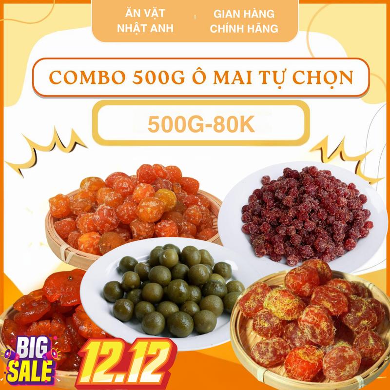   Combo Ô Mai Mix 5 Vị 500G Tự Chọn 5 Trong 20 Loại Ô Mai  Mỗi Loại 100G  - Ăn Vặt Chua Cay Ngọt Mặn Đậm Đà - Nhà Làm An Toàn VSATTP - Thơm Ngon Chuẩn Vị Truyền Thống - Phù Hợp Mọi Lứa Tuổi 
