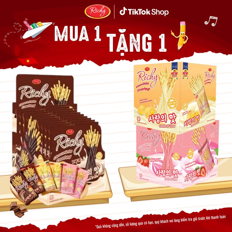 [MUA 1 TẶNG 1] Bánh Quy Giòn Wismo 400gr (20 gói/hộp) Vị Vani/Dâu/Socola Thơm Ngậy