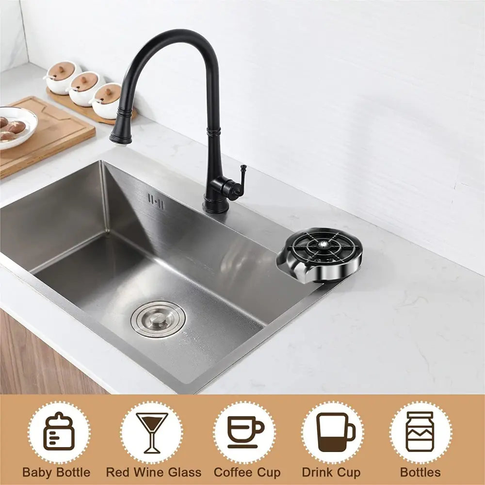 BOUSSAC Pencuci Gelas Otomatis Stainless Steel Glass Rinser Washer - BS531