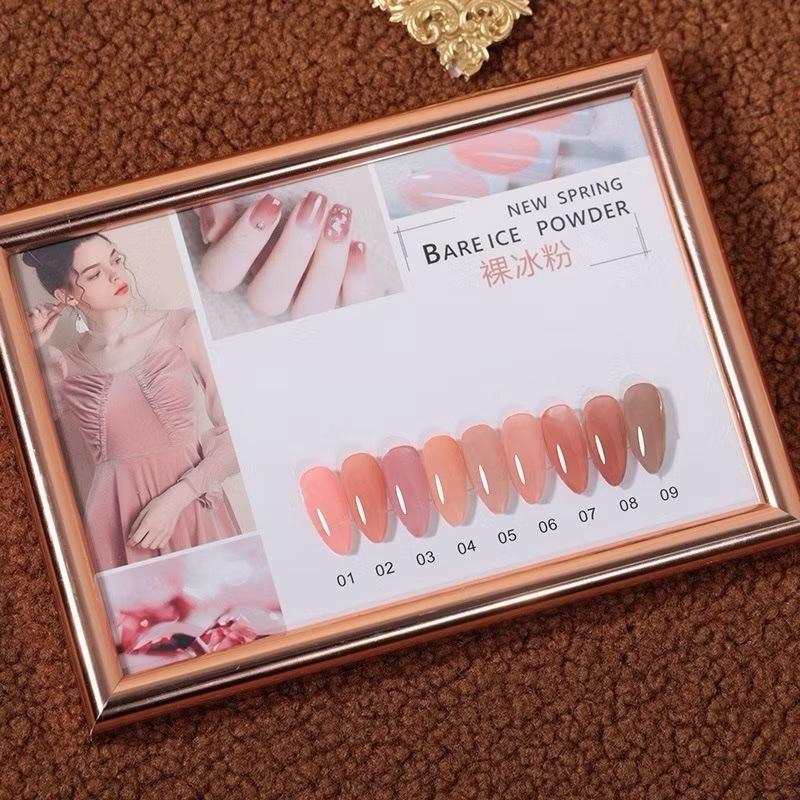  Sét sơn gel thạch 9 màu  tặng kèm bảng màu ,đung tích 15ml  phụ kiện làm nail nữ 