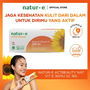 Natur-E Active Beauty Natural Vitamin E 300 IU 16s - Soft Capsule Dengan Vitamin E 300 IU - Membantu Menjaga Kesehatan Kulit dari Dalam