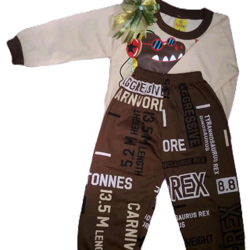 Setelan Anak Motif Dino untuk Usia 3-4 Tahun - Fashion 0