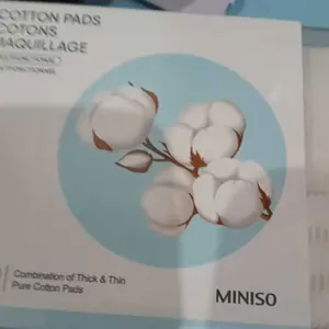 MINISO Facial Cotton Pads 75pcs Tebal + 400pcs Tipis Kapas Pembersih Makeup Make Up Bantalan Kapas Kotak Kapas Pembersih Wajah Kapas Kecantikan