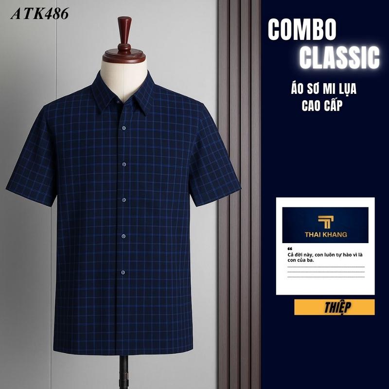 Quà tặng bố Thái Khang áo polo trung niên lịch lãm món quà ý nghĩa dịp lễ sinh nhật father' day áo sơ mi nam cao cấp ao somi trung nien