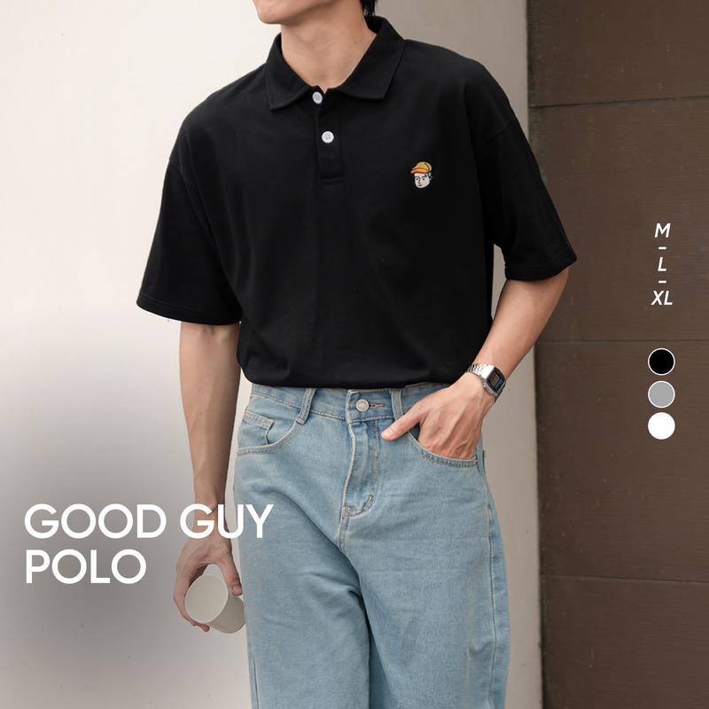 Áo Polo Nam GUY's Closet Good Guy Polo - Chất Cotton Mềm Mại, Thoáng Mát - Màu Đen, Trắng, Xám