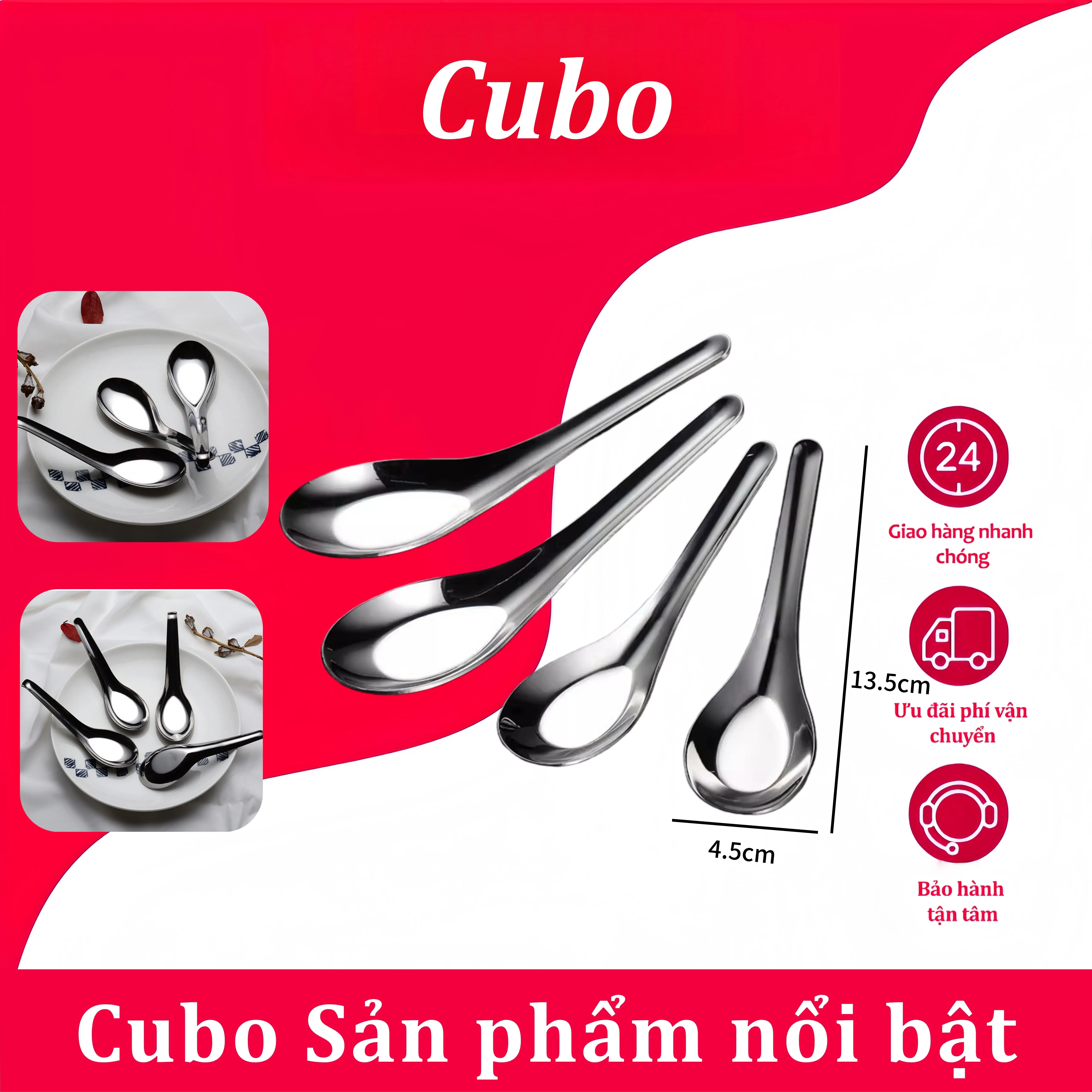 Muỗng thép không gỉ dày dặn, muỗng ăn đáy phẳng, muỗng nhỏ dùng trong nấu ăn, được đánh bóng như gương, chắc chắn và bền bỉ
