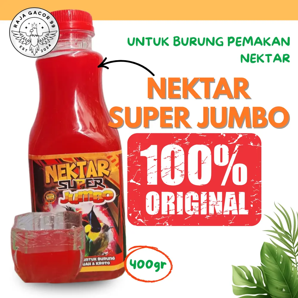 NEKTAR SUPER JUMBO 400ML suplemen nutrisi lengkap untuk meningkatkan stamina Sumber Protein Untuk Burung Pemakan Nektar