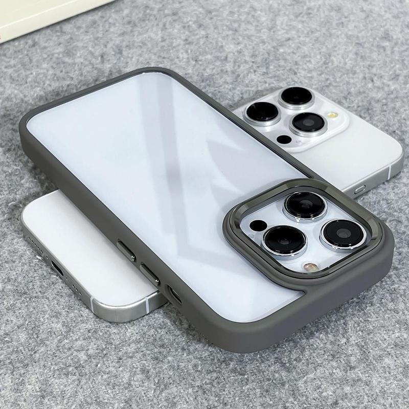  Ốp Khung Kim Loại Thời Trang Dành Cho iPhone 16ProMax 15 Pro Max 14 13 12 11 Pro Max XR X XS 7 8 Plus Acrylic Trong Suốt Mềm Ốp Lưng Sốc Ốp Chống Sốc 