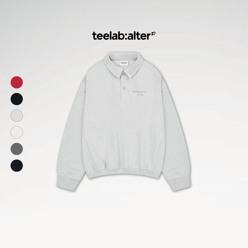Áo Polo Sweater Boxy Teelab Ver 2 Basic Logo Chất Liệu Nỉ Chân Cua Unisex Local Brand HD125