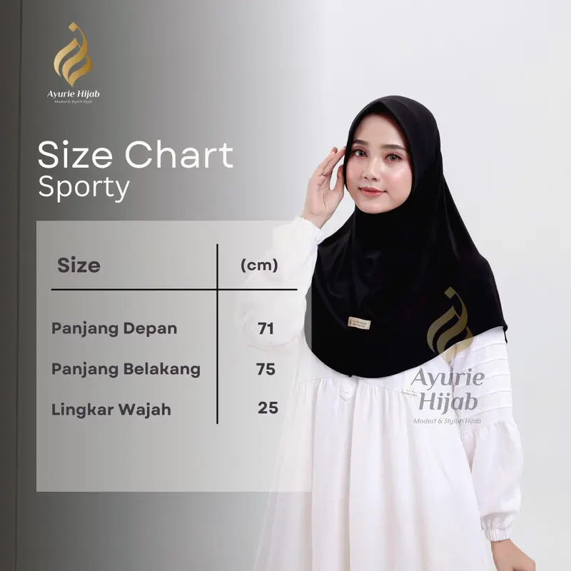 AYURIE - Sporty School Size M  Hijab Dewasa Instan  sporty Matt Jersey Kerudung  Adem Nyaman Simpel Muslim Fashion Bergo Casual Simple 6