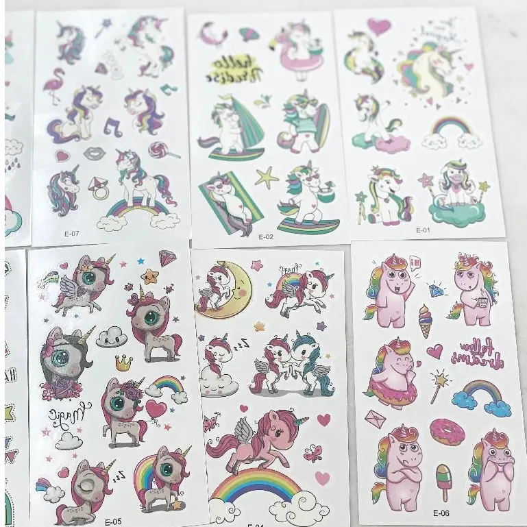 Sticker tato anak tato temporer stiker tato lucu unicorn 2