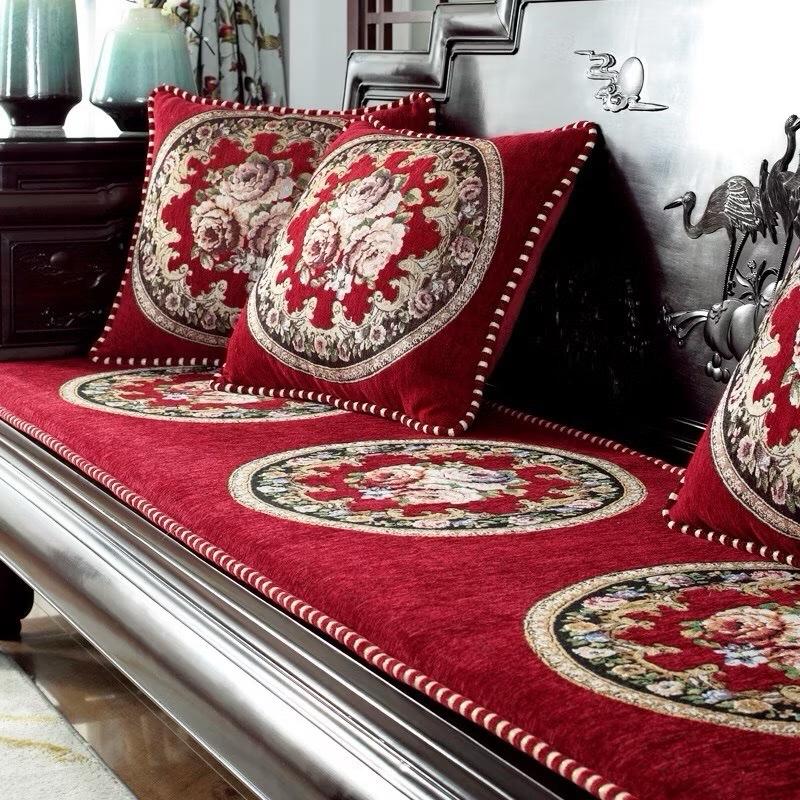  Đệm ghế thảm trải ghế gỗ BỘ 3 TẤM x đủ màu đủ kích thước mẫu hoàng gia gấm thêu sang trọng hiện đại 