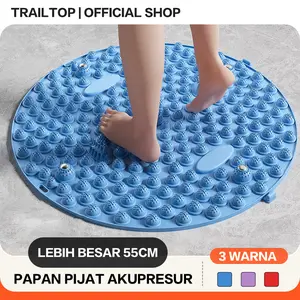 TRAILTOP Karpet Pijat Refleksi Foot Reflexion Massage Pad Alas Kaki Reflexologi Kesehatan Akupuntur Punggung Terapi Pria Biru Diameter 55cm Bahan TPE Ramah Lingkungan 3 Warna - Wanita