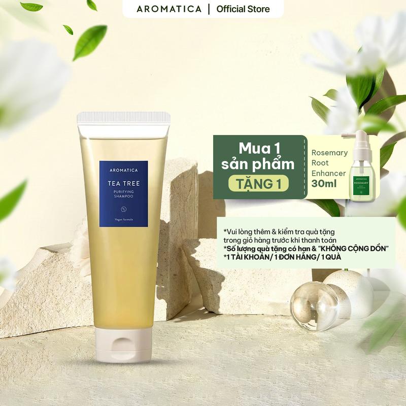  Dầu gội Tràm trà Cho Da Đầu Aromatica Tea Tree Purifying Shampoo 180ml Chăm Sóc Tóc 
