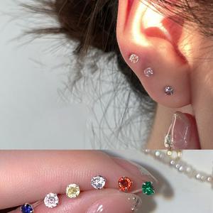 EAR PARTNER-耳穴用ピアス、寝ている間に取り外し不要、耳骨スタッズ、カラージルコニアピアス、コチラースタッズ、女性用ピアス(eh-1773)