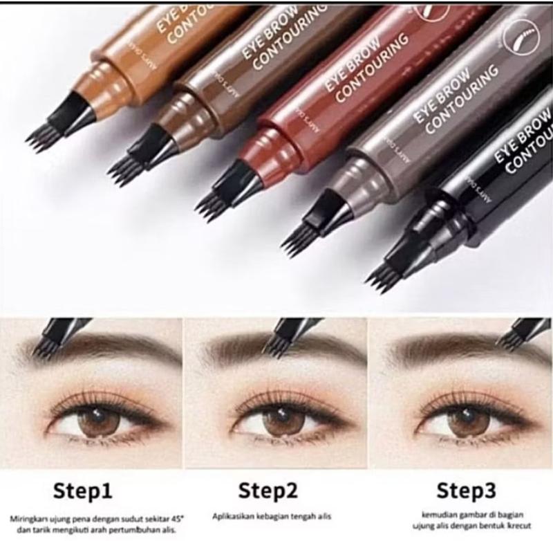 Product Introduction of Pensil Alis Tint My 4 Tip Waterproof Long Lasting Anti Luntur Coklat Eyebrow brow pencil 8