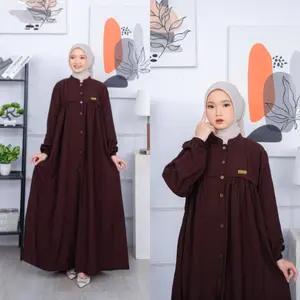 MAFAZA DRESS Muslimah Busui & Wudhu Friendly Aksen Kancing dan Variasi Cantik Di Bagian Dada