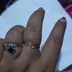 Cincin Titanium Mutiara Jajar Genjang Tiga Miring Anti Karat Anti Luntur Bahan Tebal Sesuai Gambar Ukuran 16-19 Ring