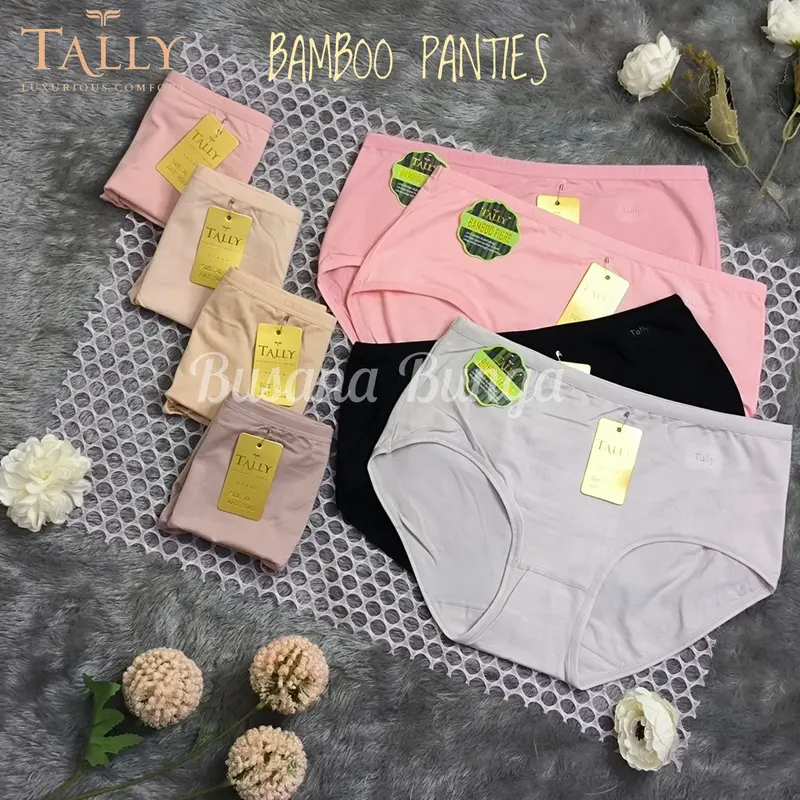 Tally (3pc, 6pc, 12pc) Cd/Celana Dalam Wanita Tally 3082 Bamboo Panties Katun Adem Lembut 5
