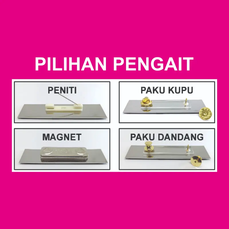 Papan Nama Custom - Nama Dada Bahan Akrilik Berlapis Resin Bening 2