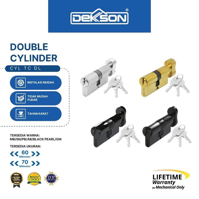 Gambar DEKKSON Cylinder Thumbtum Silinder Door Lock Knob CYL TC DL Brass - 60mm Silver dari Dekkson Official Shop Kota Tangerang Tokopedia