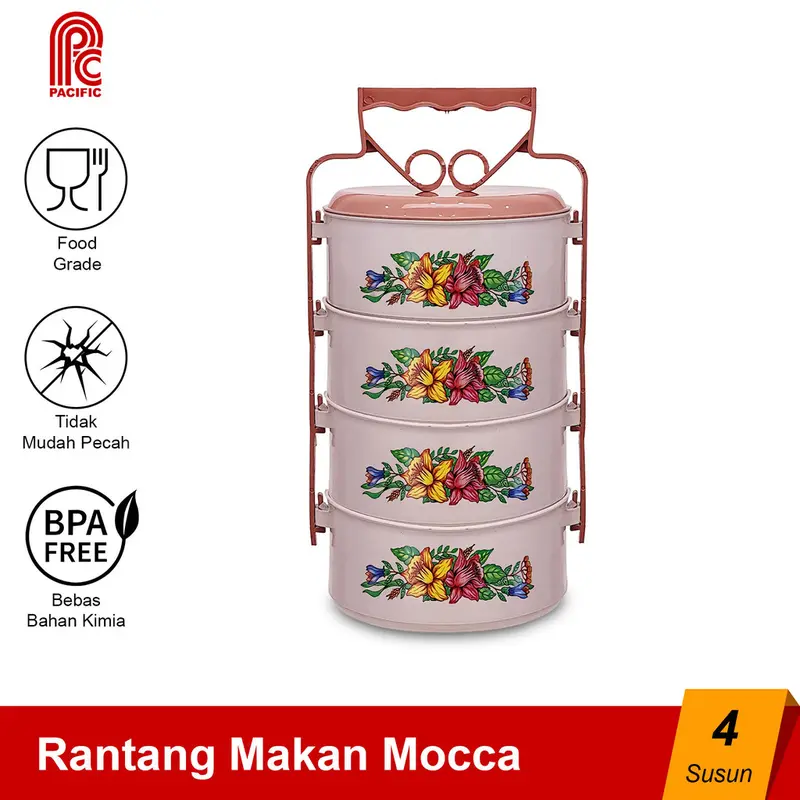 Rantang Plastik Atau Rantang Bulat , Rantang Nasi Susun 4 Moca Pacific 0