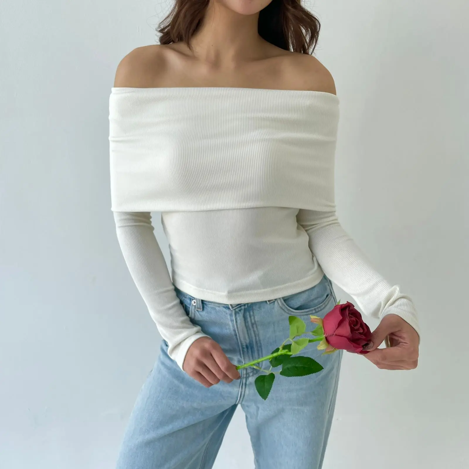 JANUARY TOP | Atasan Knit Wanita Korean Top Baju Knit Wanita Lengan Panjang Basic Long Sleeve