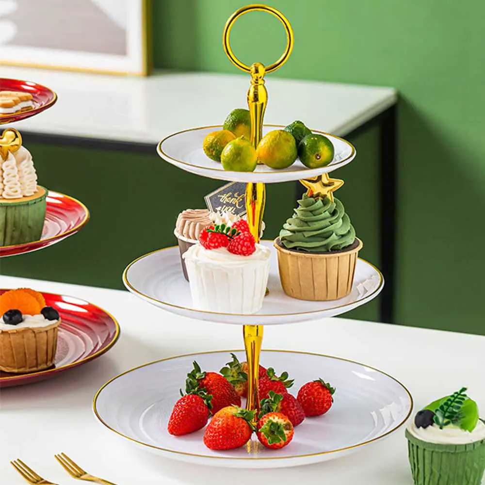 Rak Kue Susun 3 Tingkat Detachable Plate Cake Stand Display - YGN-3 Outstanding.store