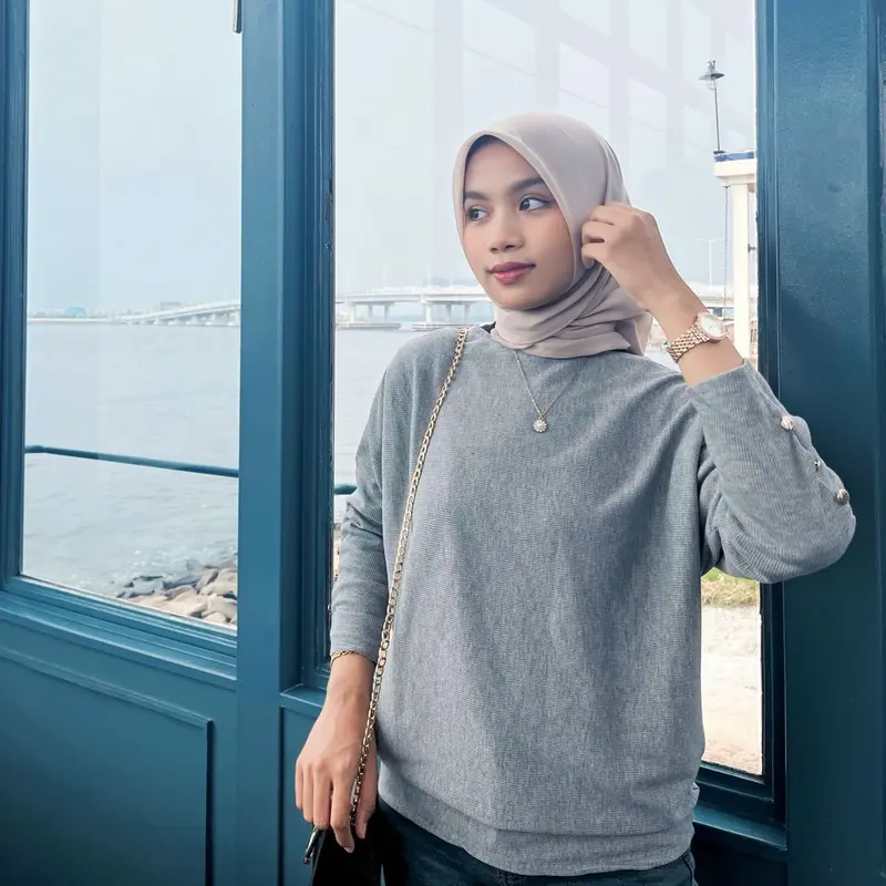 LAURA TOP KNITT BATWING ATASAN BLOUSE BY SHAFITRI 0