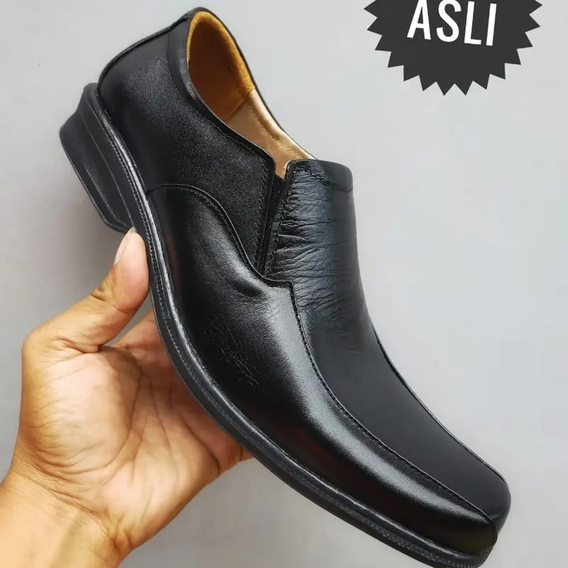 Sepatu devano fantofel pantofel  kerja kantor kulit pria Shoes Hitam 3