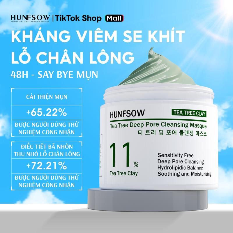 Mặt Nạ Đất Sét HUNFSOW làm sạch sâu, hỗ trợ se khít lỗ chân lông, ngăn ngừa mụn 110g mask skincare