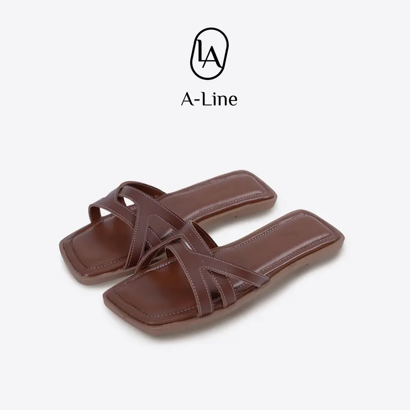 ALINE SHOES Monica Sandal Teplek Sepatu Flat Shoes Wanita Model Kekinian Style Elegan 4