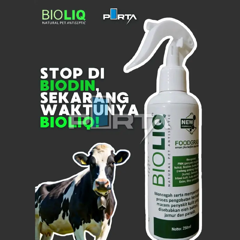 BIOLIQ 250ml OBAT SAPI PMK SAPI GAK MAU MAKAN PENYAKIT MULUT DAN KUKU IRITASI KULIT SCABIES 5