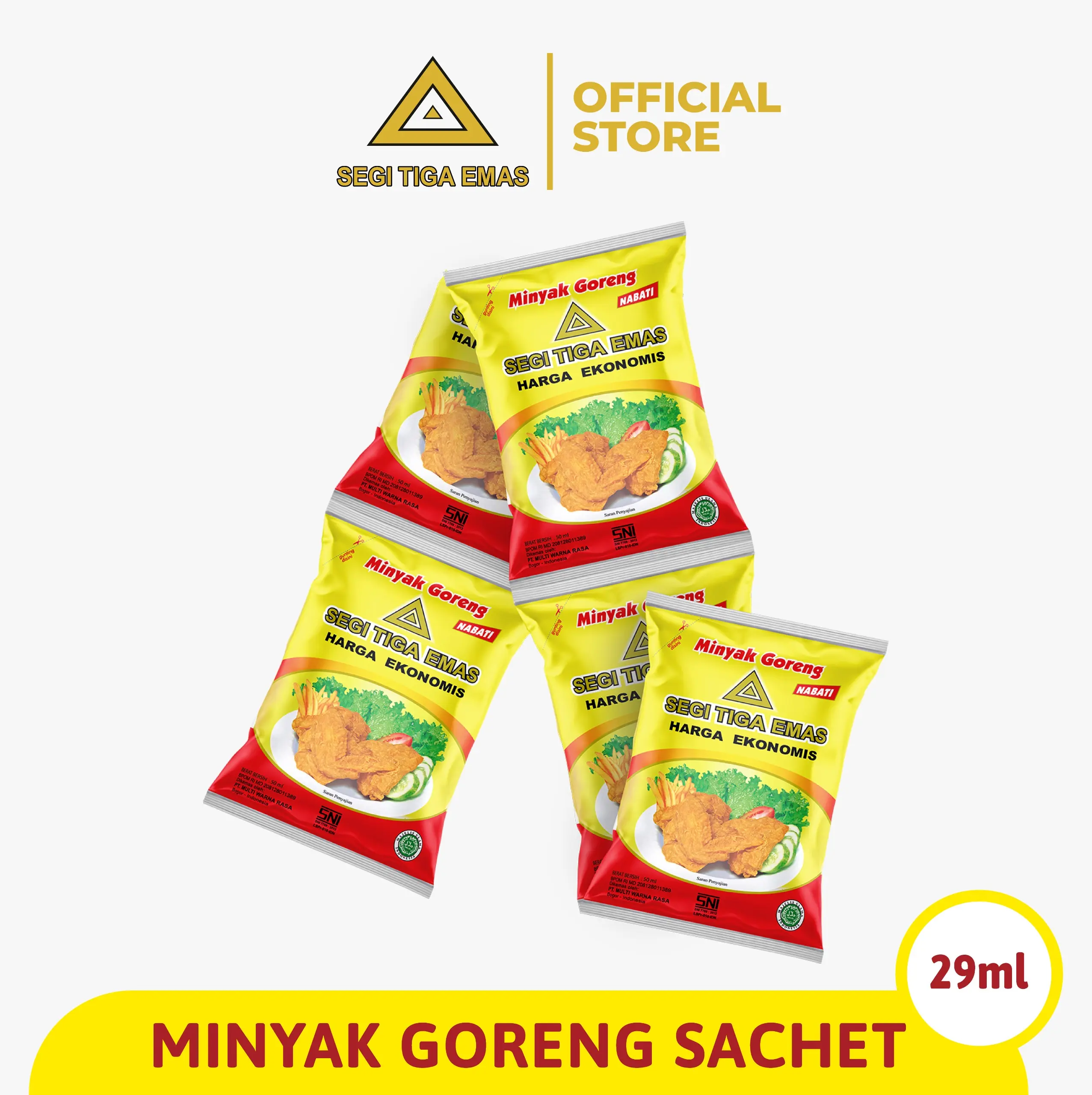 Minyak Goreng Segi Tiga Emas Sachet (1 Renceng/ 10 pcs)