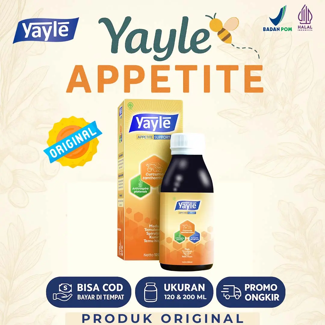 Yayle Appetite | Suplemen herbal untuk mendukung nafsu makan anak | Aman untuk anak, bayi di atas usia 1 tahun