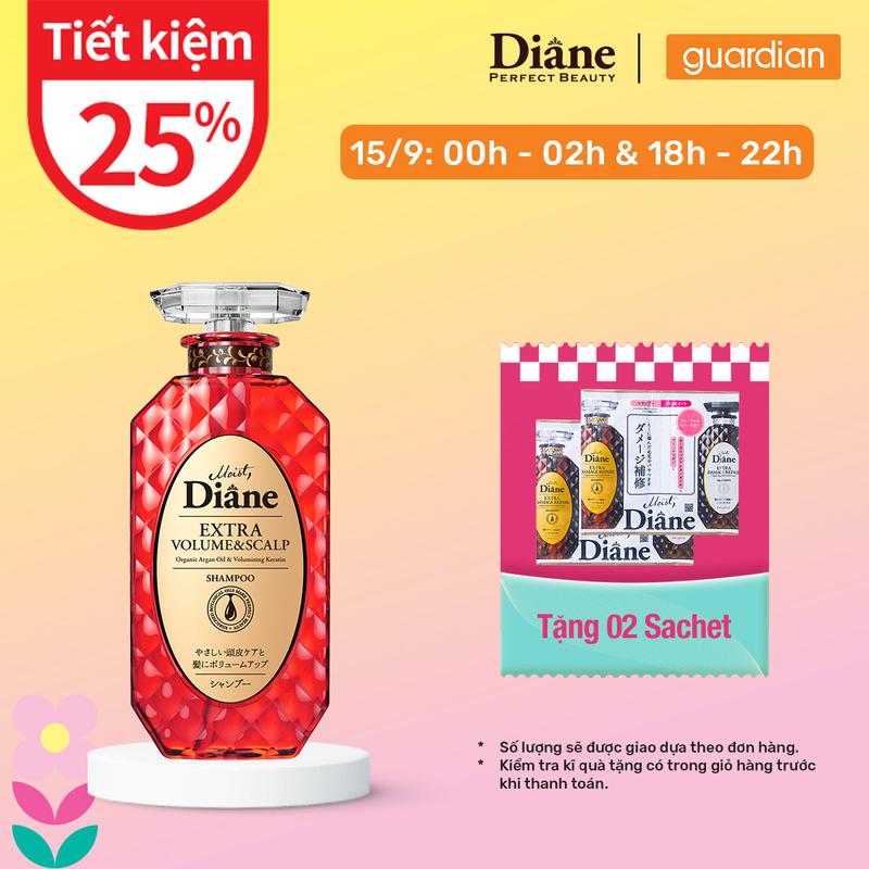 Dầu Gội Hỗ Trợ Mọc Tóc Và Làm Phồng Tóc Moist Diane Extra Volume And Scalp 450Ml