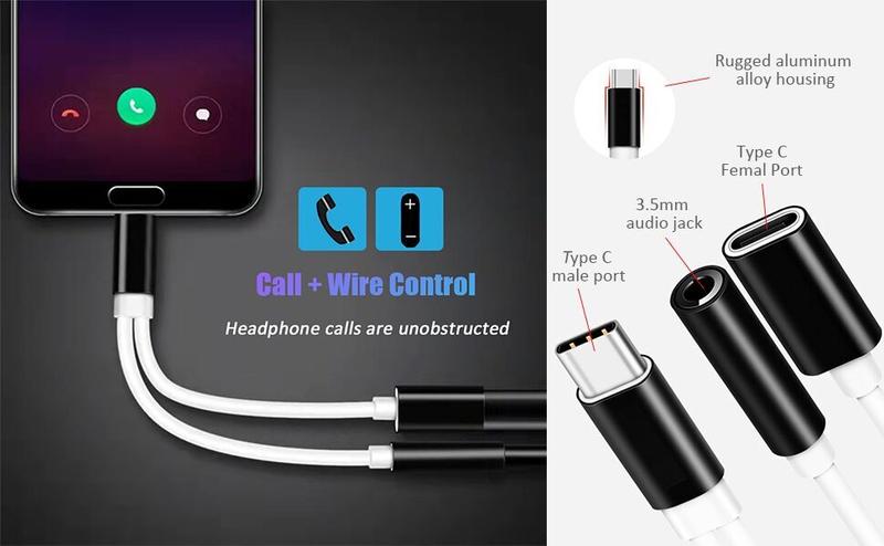 Product Introduction of USB C to Jack Adapter and Charging: USB-C Type C to 3.5 mm Jack Headphone Jack and USB C for Simultaneous Charging, Audio Splitter/Distributor, Stereo Audio Cable, Charging Adapter, Audio Adapter 17